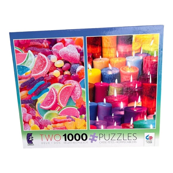 Ceaco Other - Candy Gummies and Colorful Candles 1000 Pieces Puzzles Lot of 2 Ceaco 2015